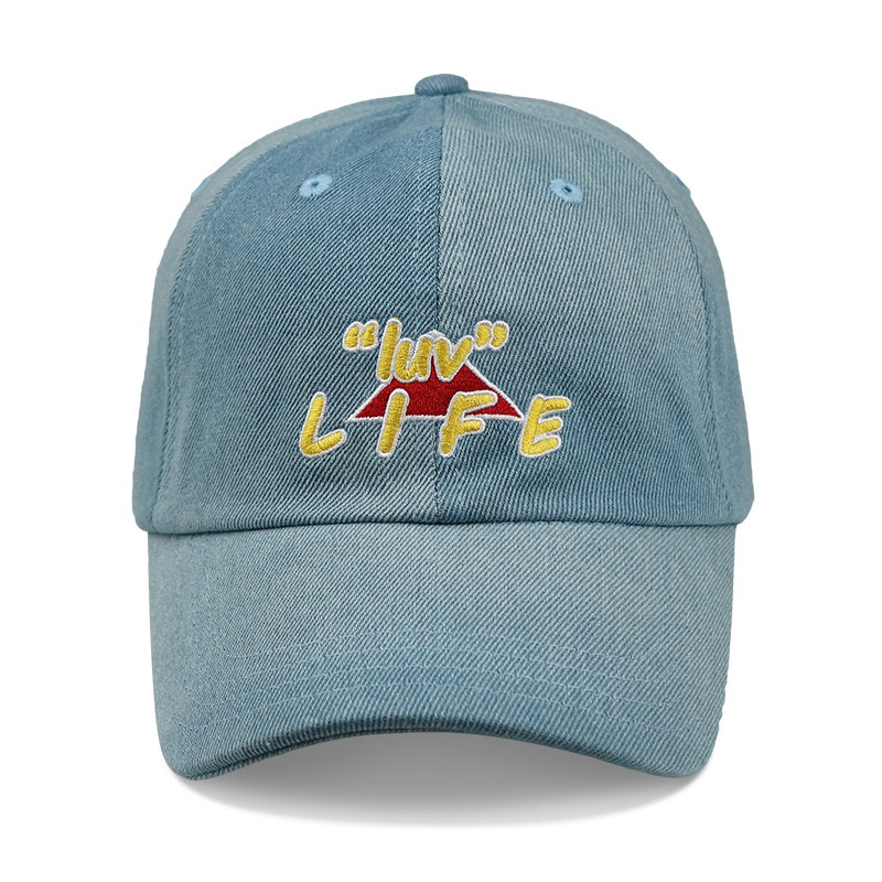 Customized cartoon embroidery washed fabric cotton adult baseball cap hat