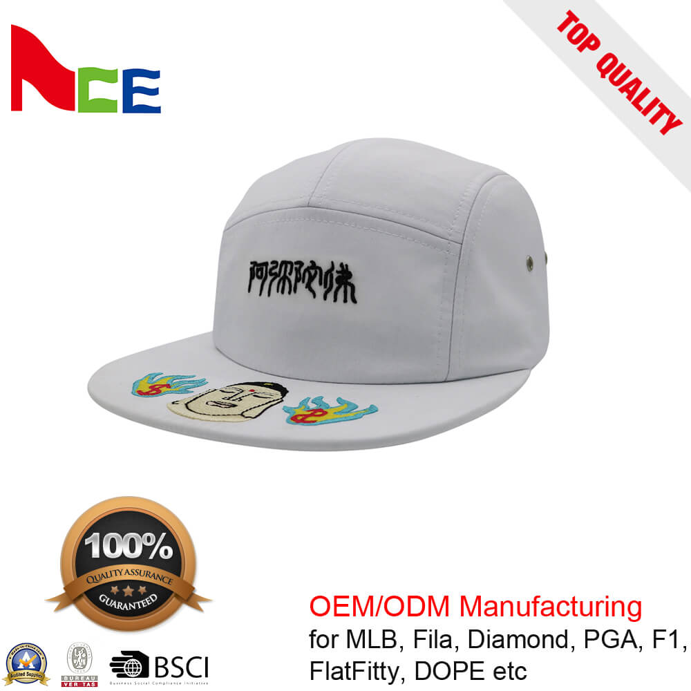 Fashion 100% cotton custom logo Flat Bill mens cap