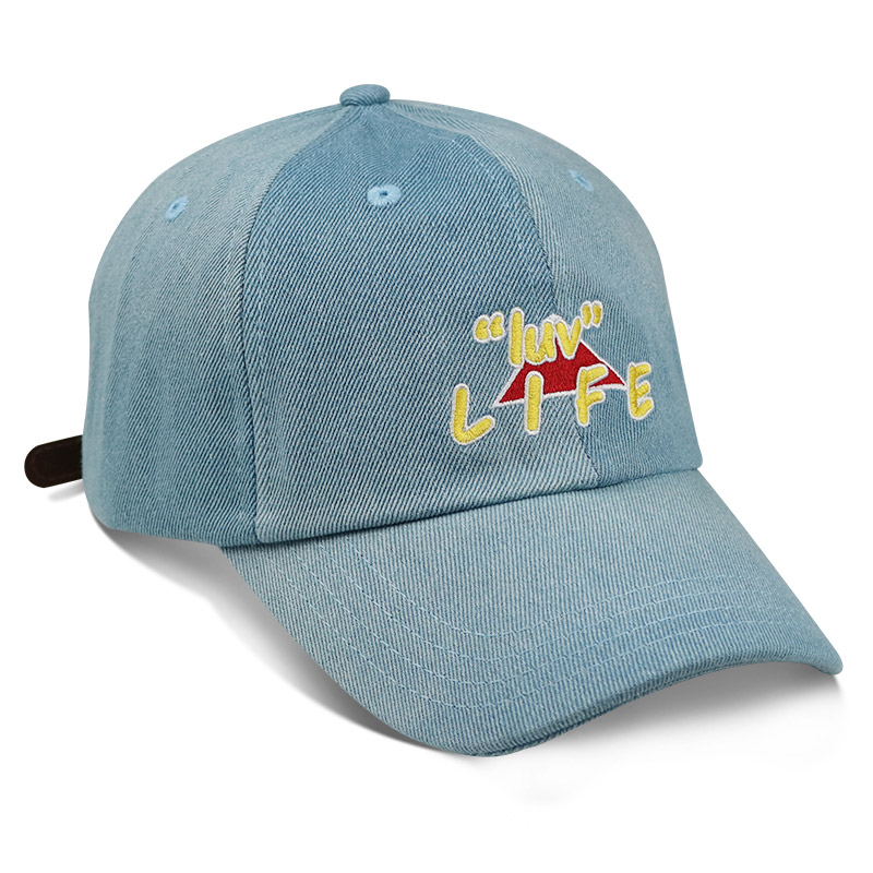 Customized cartoon embroidery washed fabric cotton adult baseball cap hat