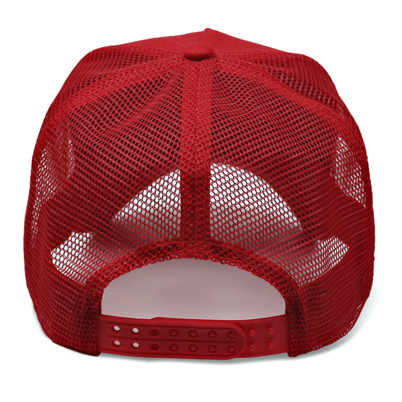 Beautiful Red Blank Mesh Trucker Cap , Premium Design Mens 5 Panel Caps