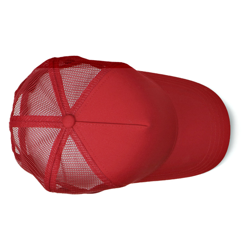 Beautiful Red Blank Mesh Trucker Cap , Premium Design Mens 5 Panel Caps