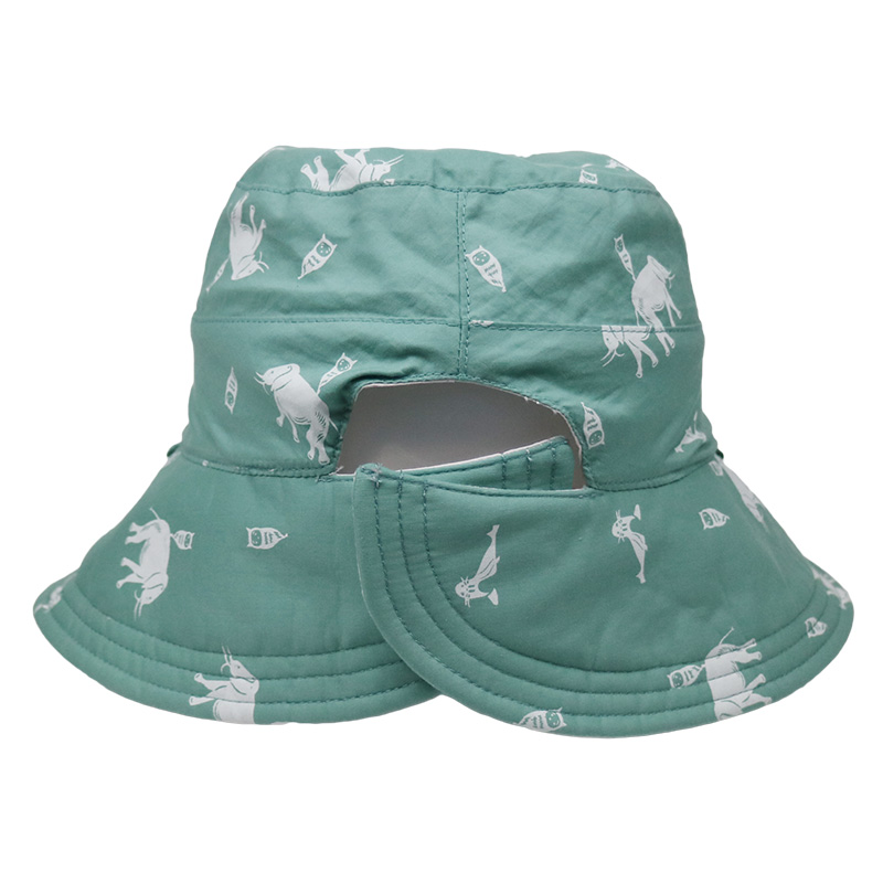Green Sun Block Sunshade Fisherman Bucket Hat Comfortable Eco Friendly