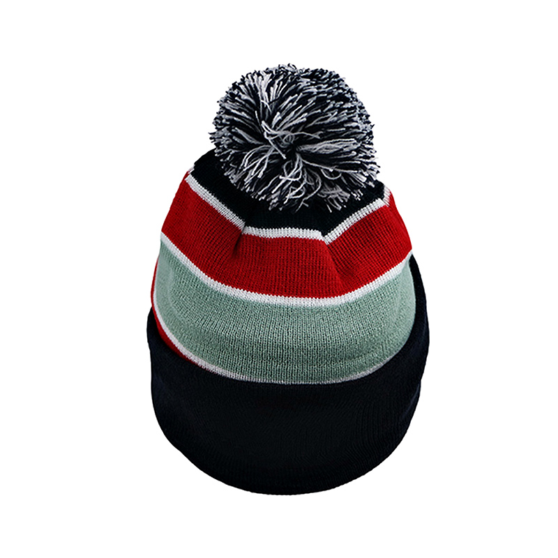 100% Merino Wool Knit Beanie Hats Embroidered Logo Plain Beanie Winter Cap