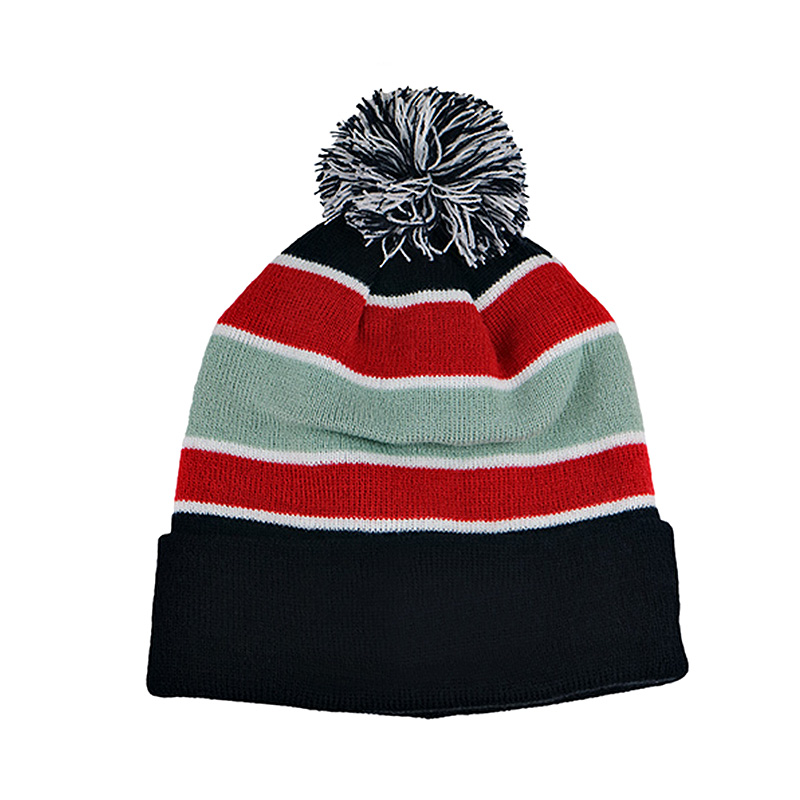 100% Merino Wool Knit Beanie Hats Embroidered Logo Plain Beanie Winter Cap