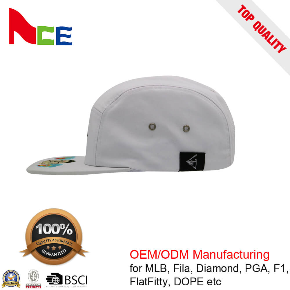 Fashion 100% cotton custom logo Flat Bill mens cap