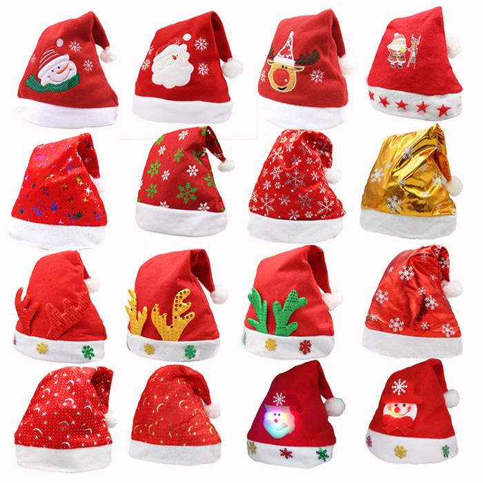 Merry christmas greetings gifts christmas hats